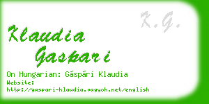 klaudia gaspari business card