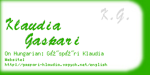 klaudia gaspari business card